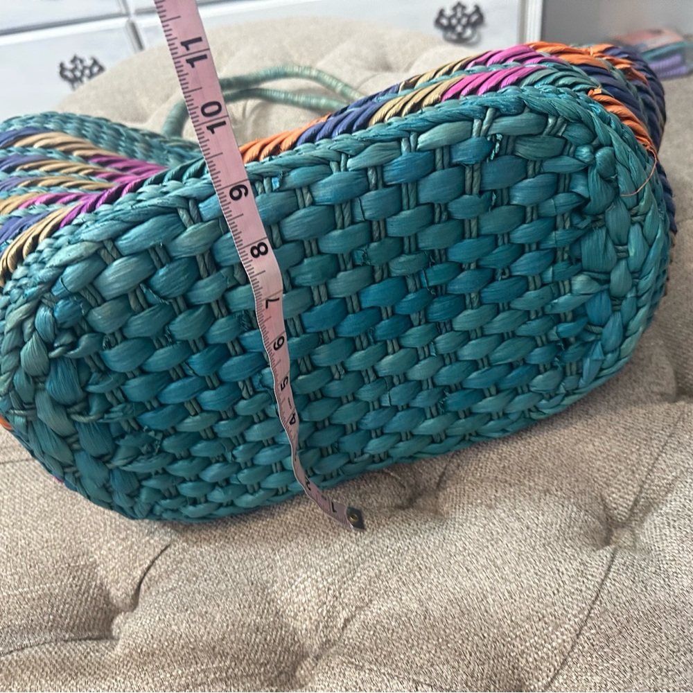 Colorful Woven Tote Bag - Picture 8 of 9